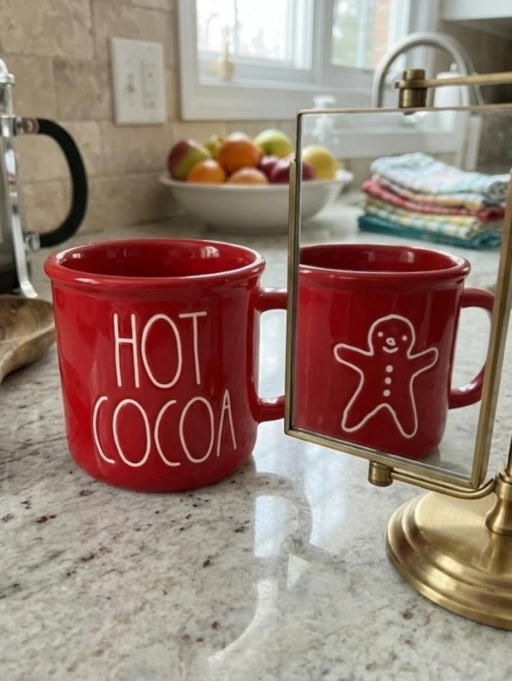 Rae Dunn Hot Cocoa/Gingerbread Man Mug ~ Double Sided